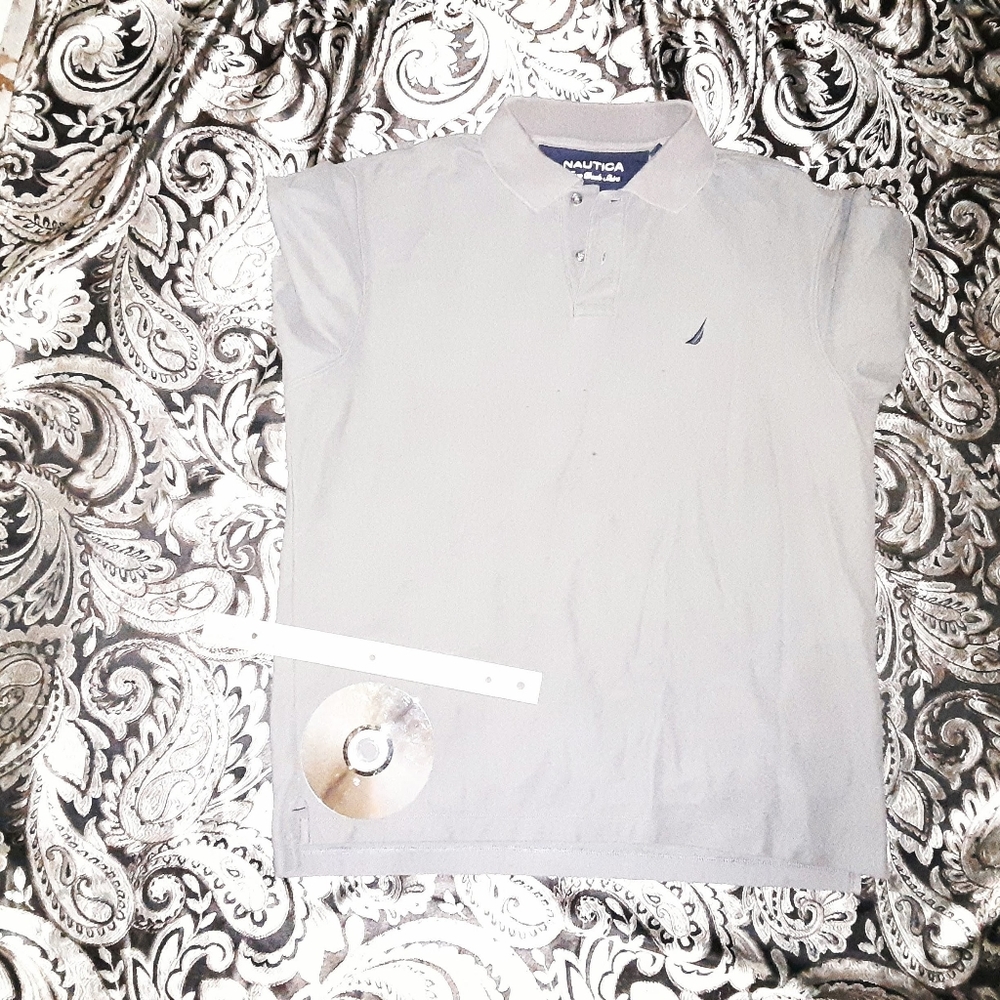new NAUTICA large mens gray shirt